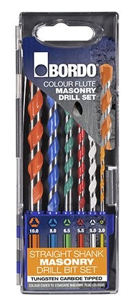 BORDO DRILL SET MASONRY COLOUR CODED - (6PCE)